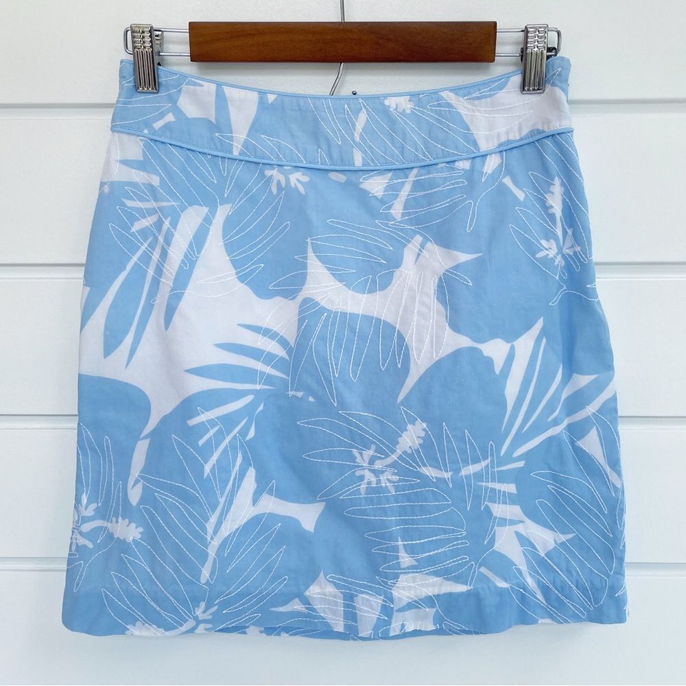 Vineyard Vines Women’s Leaf Print Cotton Lined Mini Skirt Size 0
